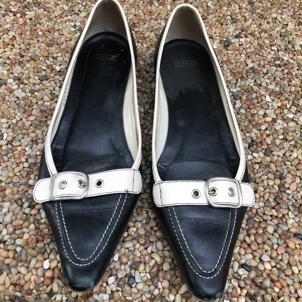 Coach Black and White Flats